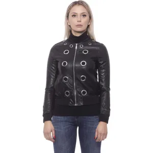 19V69 Italia Chic Eco-Leather Studded Slim Jacket