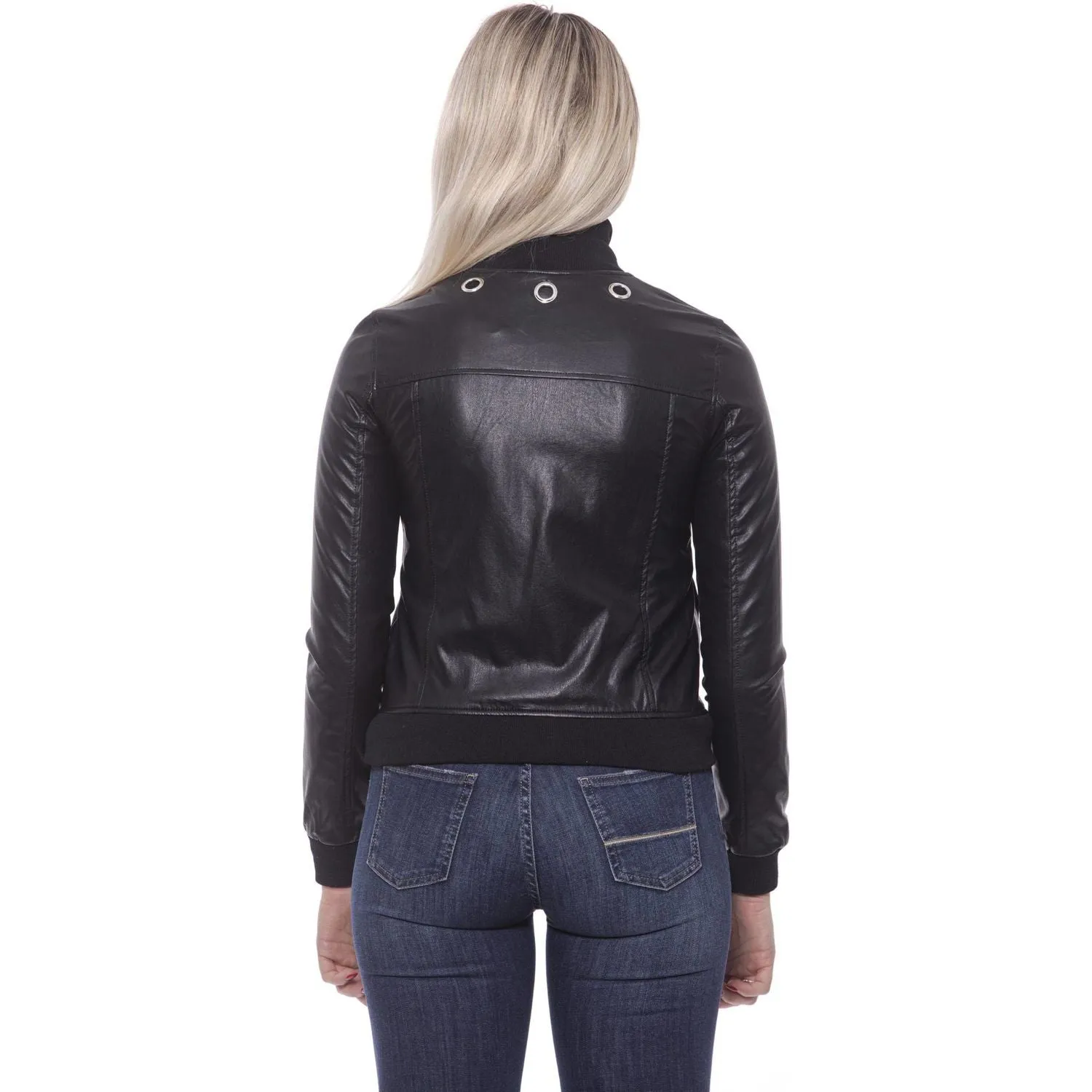 19V69 Italia Chic Eco-Leather Studded Slim Jacket