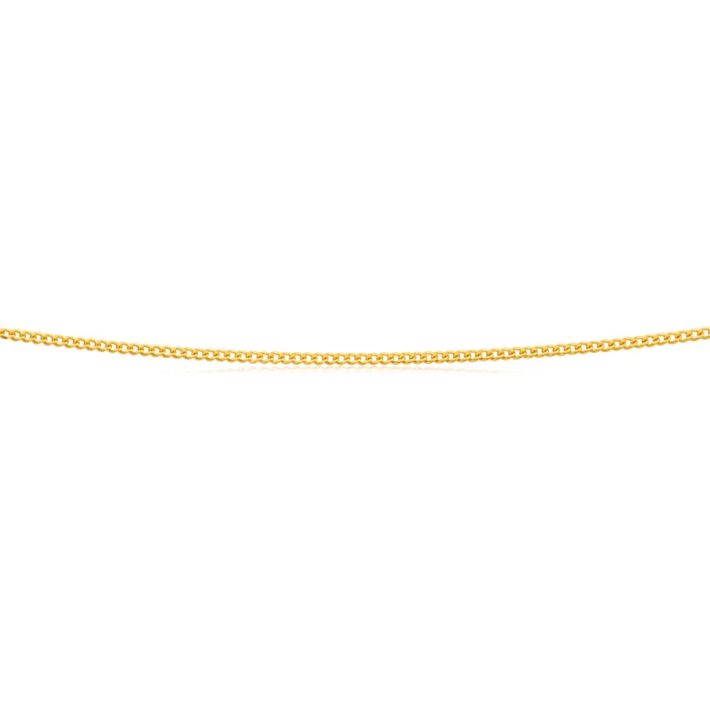 9ct Yellow Solid Gold 50cm 40 Gauge Curb Chain