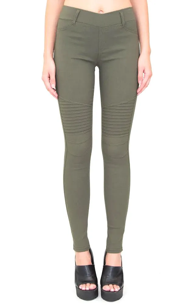 AL16775 Olive Stretch Jeggings