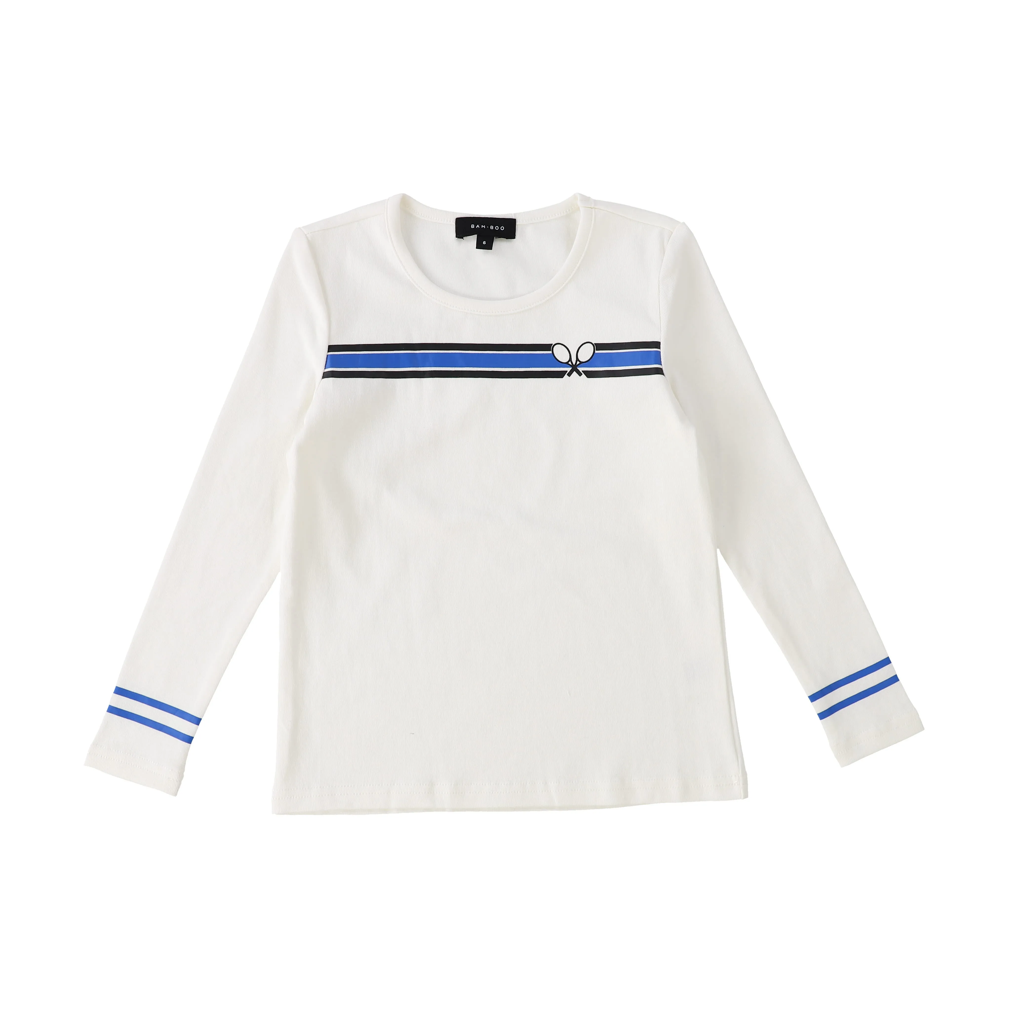 BAMBOO BASICS BLUE STRIPED TENNIS TEE [Final Sale]