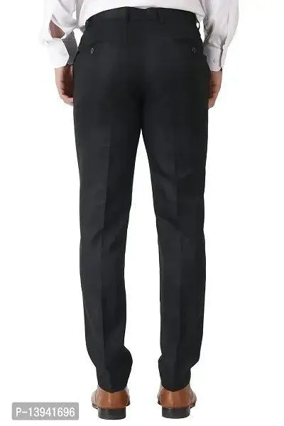 Black Cotton Blend High Rise For Men