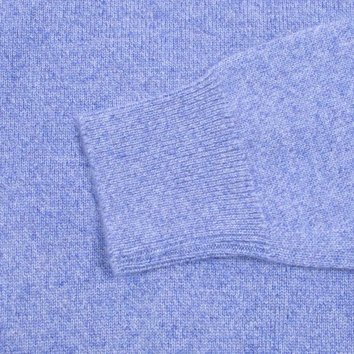 Blue Melange Balvenie 3 Button 4ply Cashmere Polo Sweater