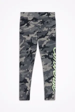 Converse Camo Girls Leggings - Dark Grey