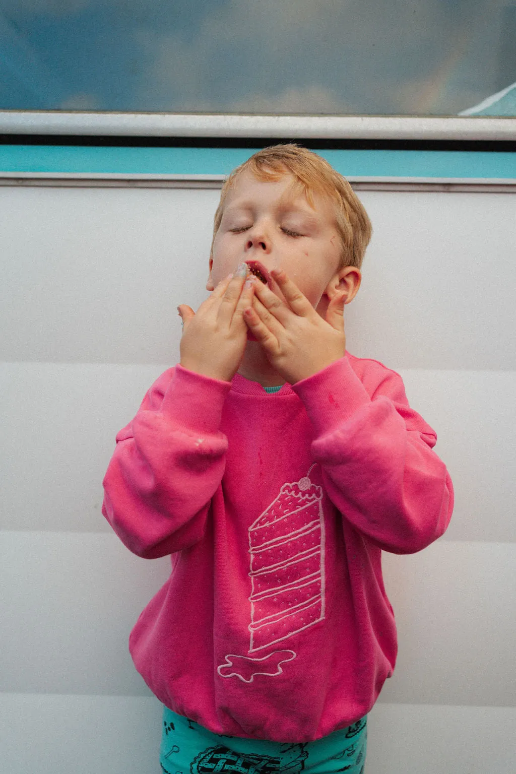 Fancy Pink Embroidered Kids Fleece