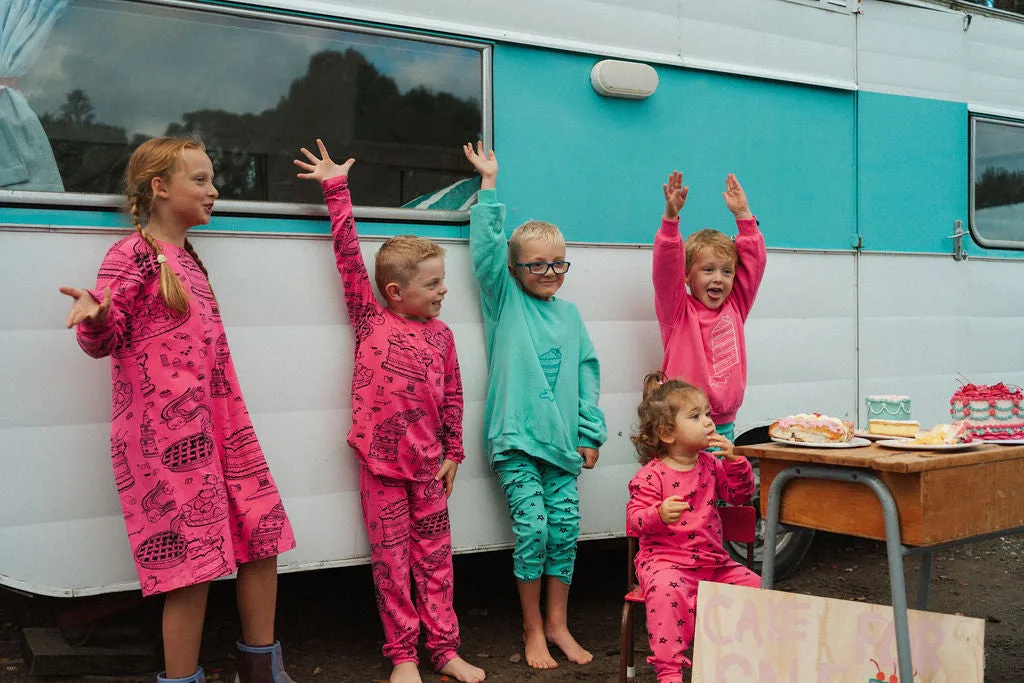 Fancy Pink Embroidered Kids Fleece