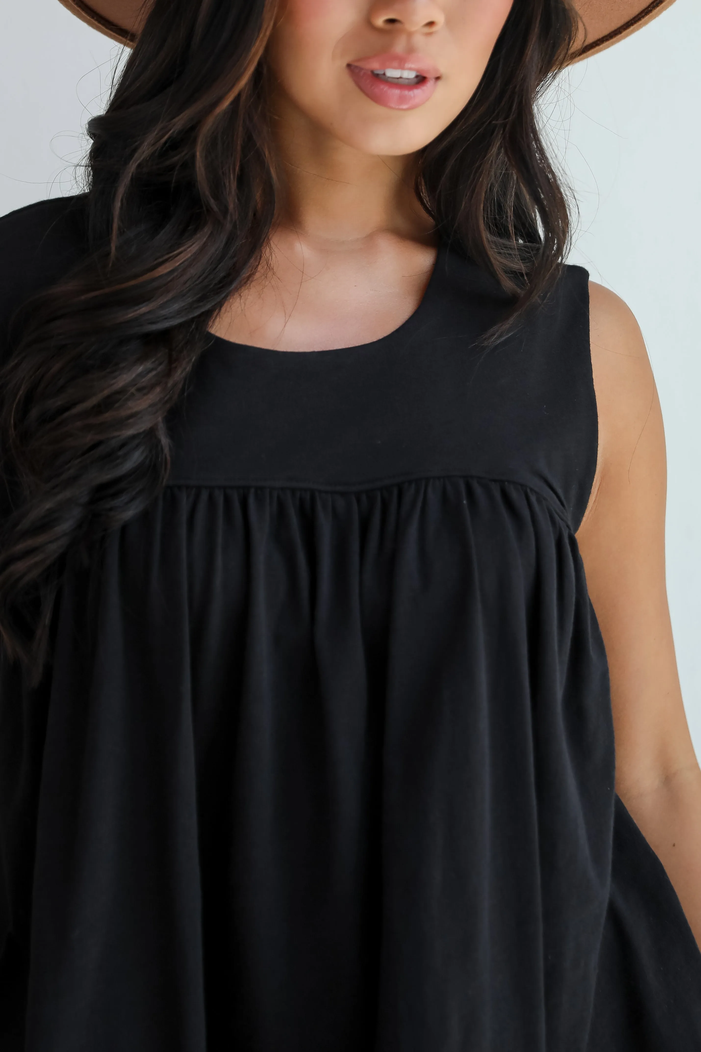 FINAL SALE - Playful Delight Black Babydoll Tank