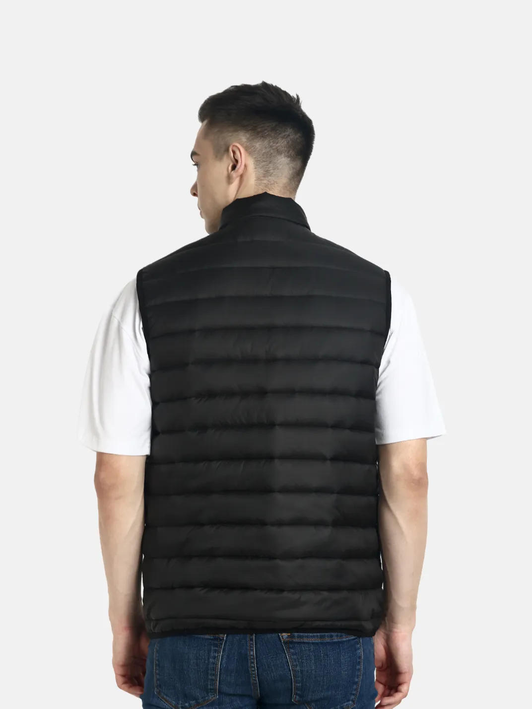 Hummel Venne Men Black Sleeveless Bomber Jacket