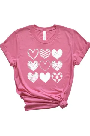 Multi Heart Graphic Tee