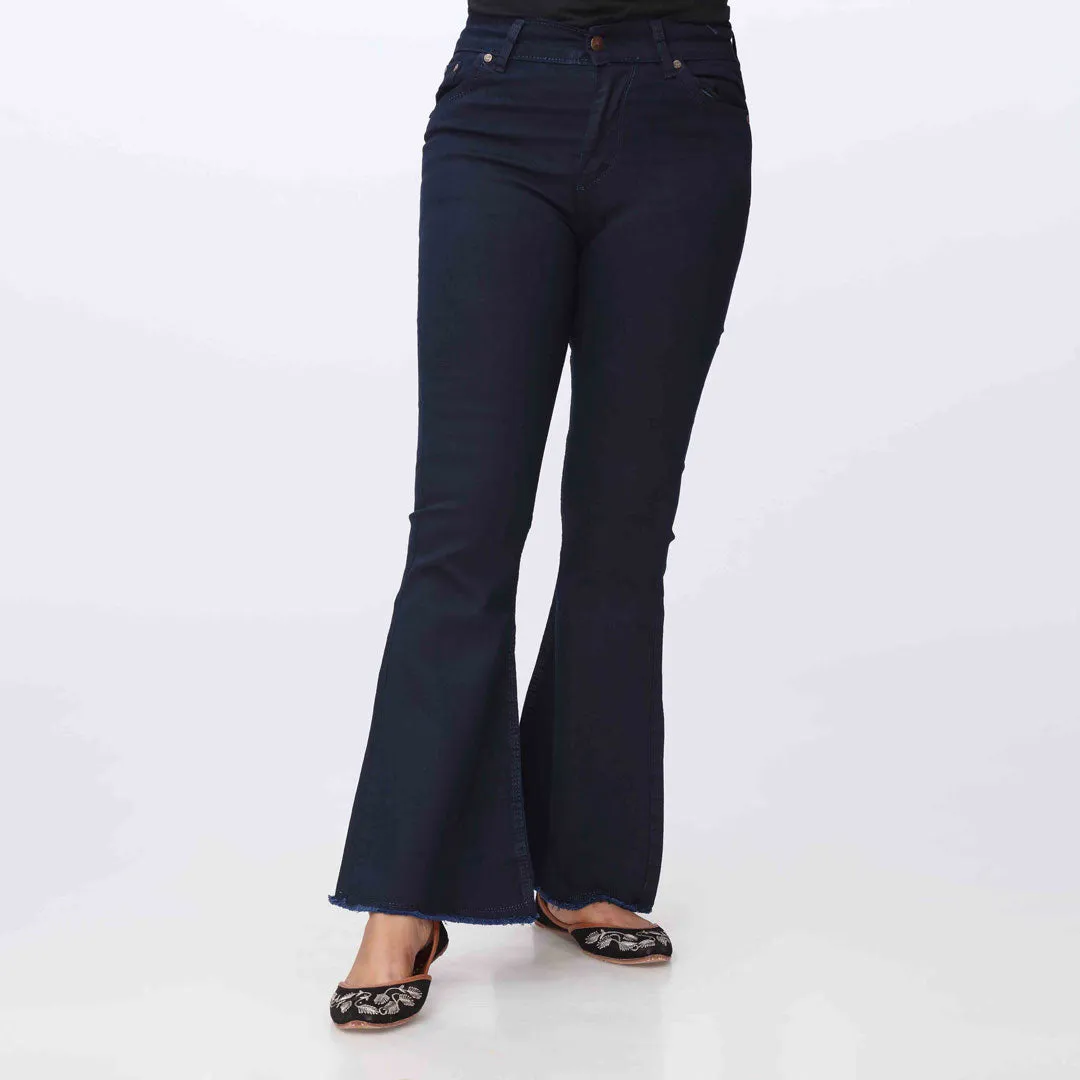 Navy Bell Bottom Denim Pants PW3606