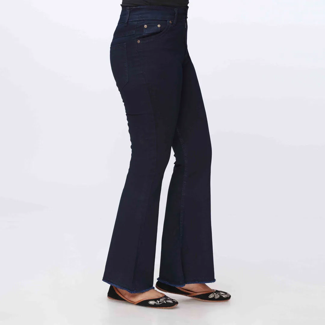 Navy Bell Bottom Denim Pants PW3606