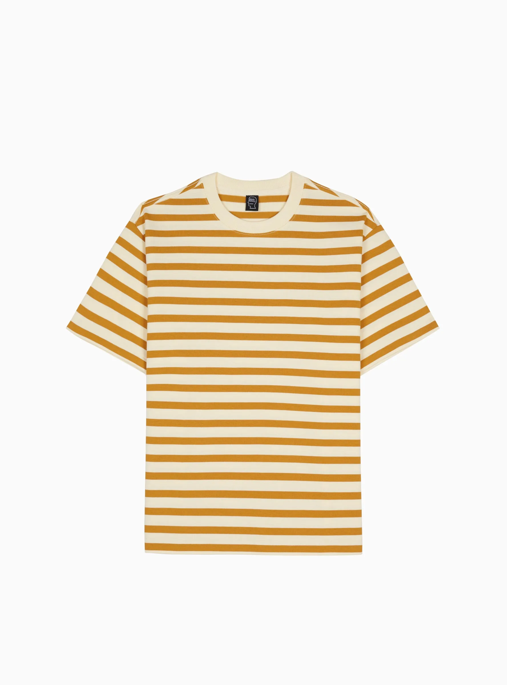 Organic T-shirt Gold & Ecru Stripe