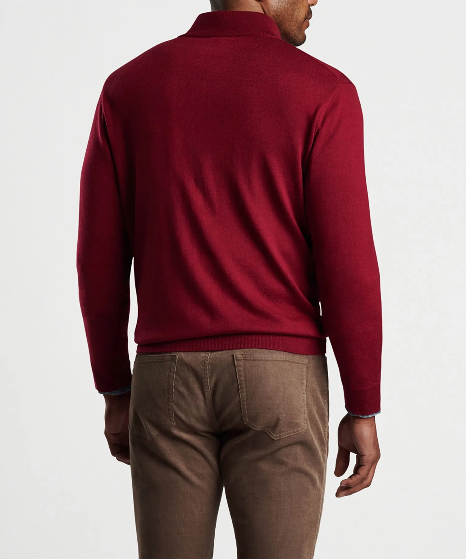 Peter Millar Suede Trim Quarter-Zip Sweater