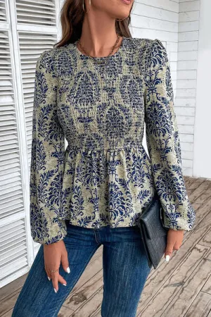 Phoebe Smocked Printed Balloon Sleeve Blouse | 3 Colors