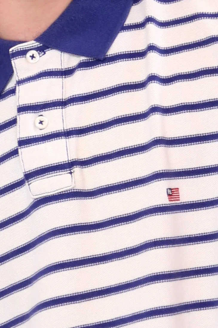 Ralph Lauren Blue Breton Striped Polo Shirt