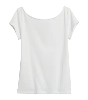 Refined Scoop Neck T-Shirt White