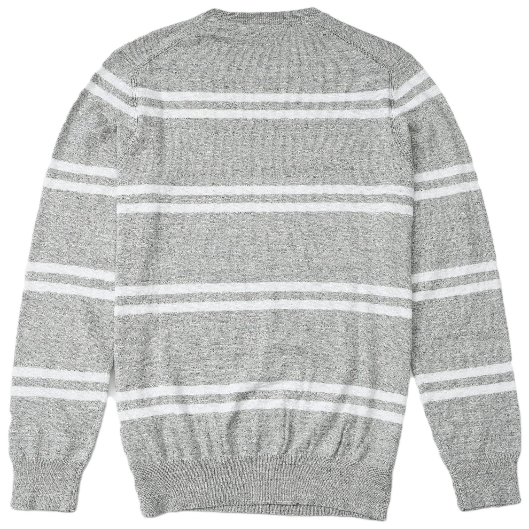 Shore Club Double Stripe Crew - Gray Heather Neutral Stripe