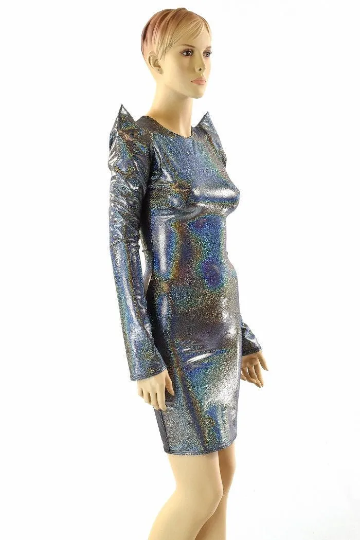 Silver Sharp Shoulder Dress