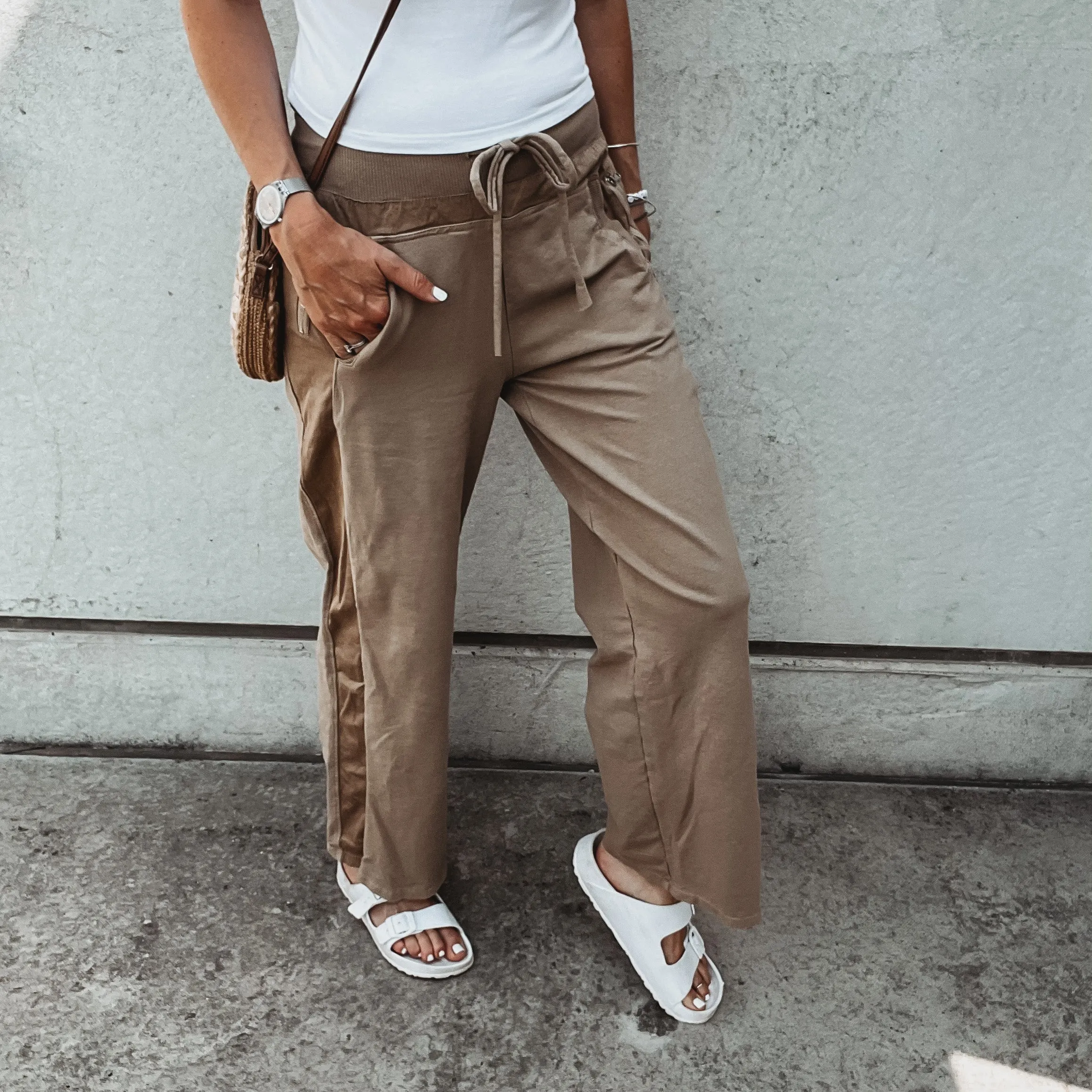 Ultimate TAUPE TAN jogger palazzo's *NEW*