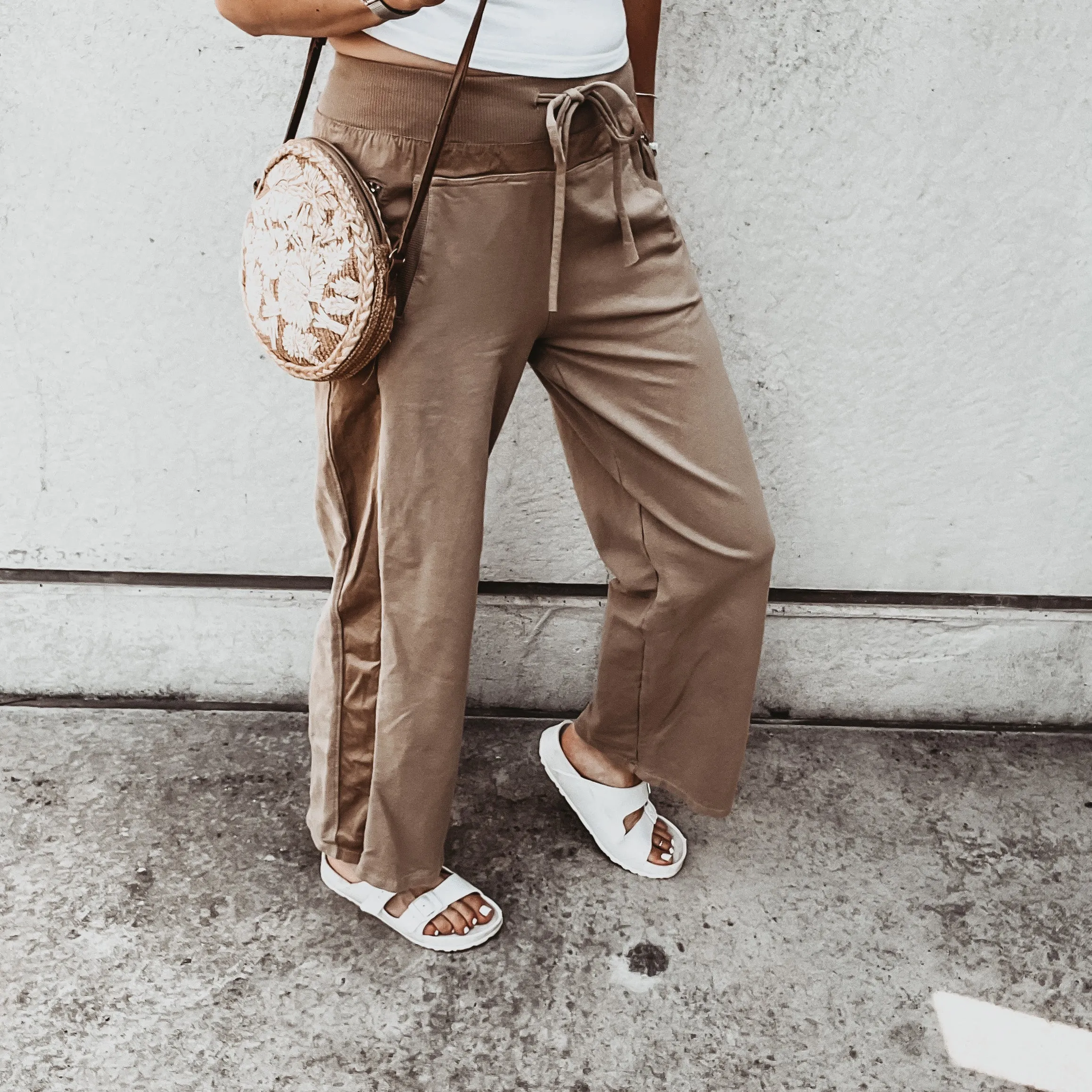 Ultimate TAUPE TAN jogger palazzo's *NEW*