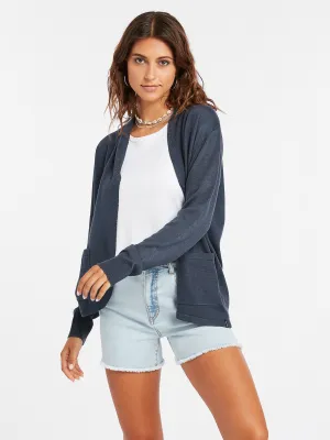 Volcom Breezy Babe Wrap Sweater-Midnight Blue