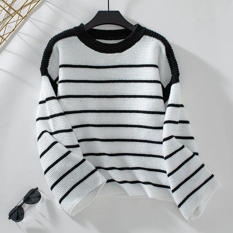 Women's Knitwear Loose-fitting Pullover Round-neck Sweater